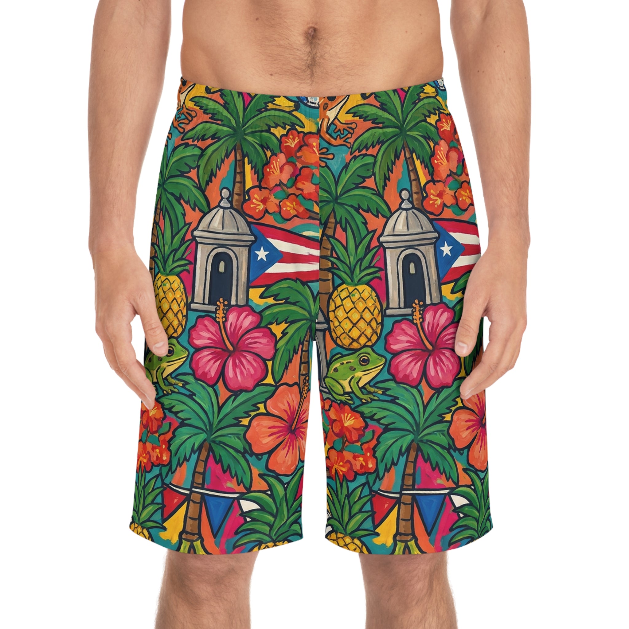 Board Shorts AOP · Coquí & Flamboyán · PR