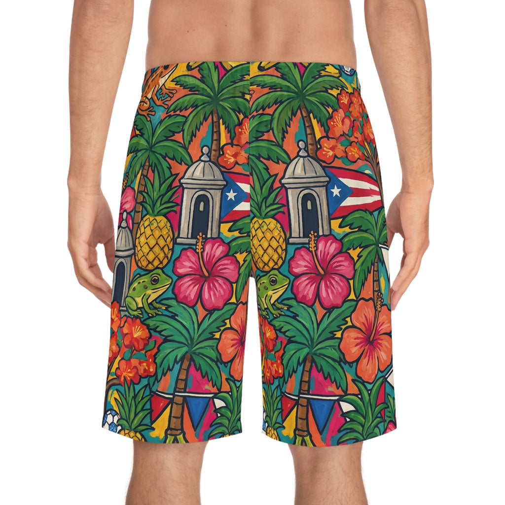 Board Shorts AOP · Coquí & Flamboyán · PR